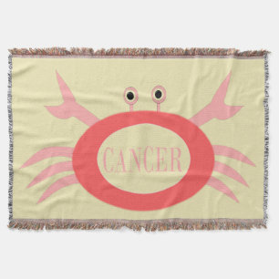 Cancer Star Sign Crab Throw Blanket