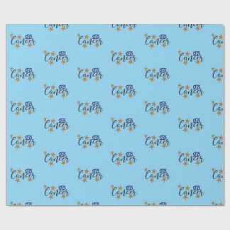 Cancer Star Sign Wrapping Paper Blue Background