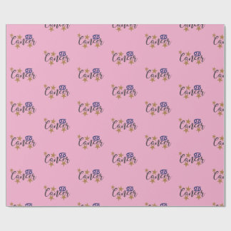 Cancer Star Sign Wrapping Paper Pink Background