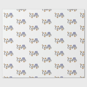 Cancer Star Sign Wrapping Paper White Background
