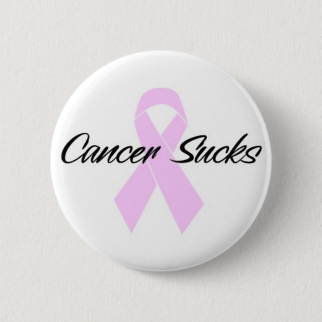 Cancer sucks 2 inch round button (Front)