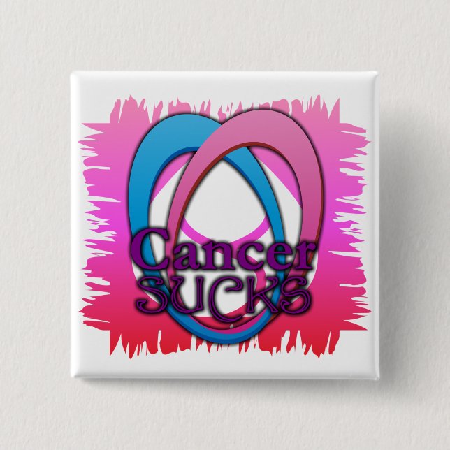 Cancer Sucks Buttom 2 Inch Square Button (Front)