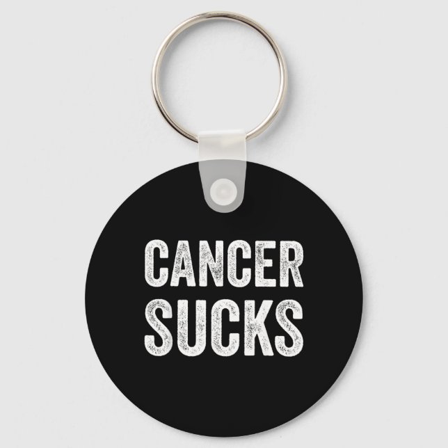 Cancer Sucks Support Awareness Fighter Survivor Keychain (Front)