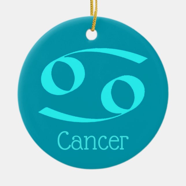 Cancer Sun Sign Zodiac Symbol  Ceramic Ornament (Front)
