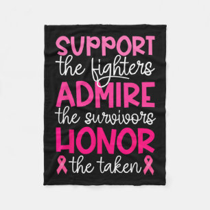 Cancer Support Admire Honour Breast Cancer Awarene Fleece Blanket