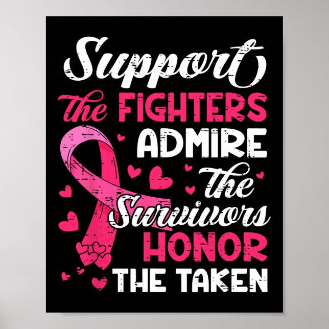 Cancer Support Admire Honour Breast Cancer Awarene Poster (Front)