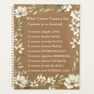 Cancer Support Brown with Wildflowers  Planner