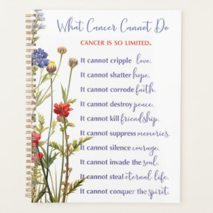 Cancer Support Encouragement Wildflowers  Planner
