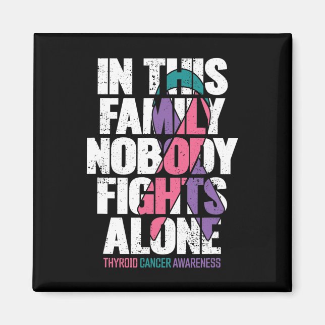 Cancer Support Family Thyroid Cancer Awareness  Magnet (Front)