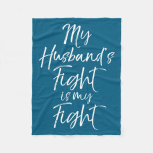 Cancer Support Gift Wife Husband's Awareness Ribbo Fleece Blanket