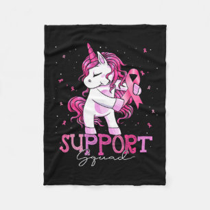 Cancer Support Squad Shirt Breast Cancer Awareness Fleece Blanket