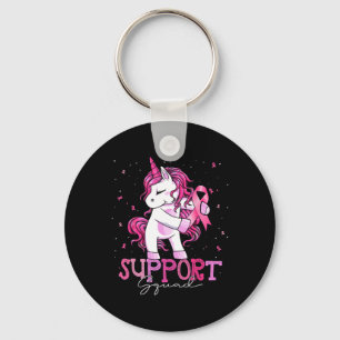 Cancer Support Squad Shirt Breast Cancer Awareness Keychain