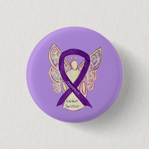 Cancer Survivor Awareness Ribbon Angel Custom Pins