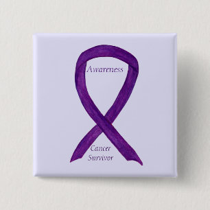 Cancer Survivor Awareness Ribbon Custom Pins