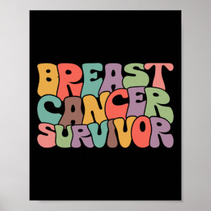Cancer Survivor Awareness Warrior Support Pink Rib Poster