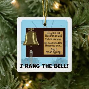 Cancer Survivor Bell Personalize Date On Back  Ceramic Ornament