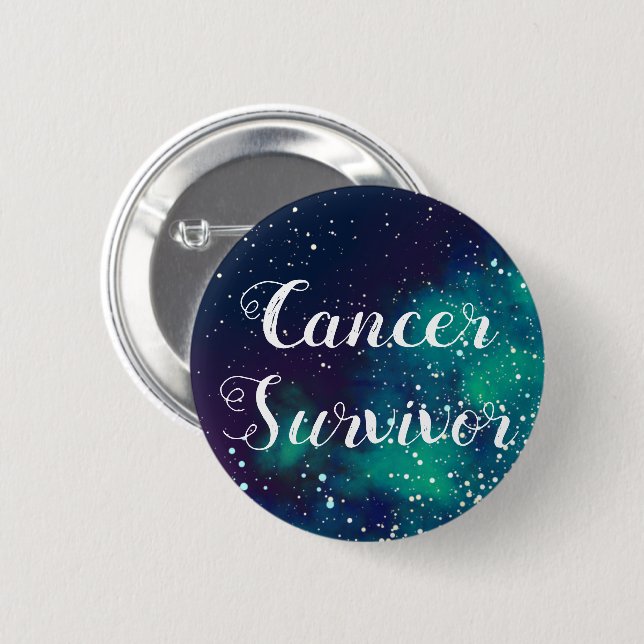 Cancer Survivor Customizable Galaxy Identity 2 Inch Round Button (Front & Back)