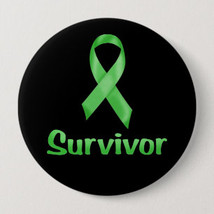 Cancer Survivor Green 4 Inch Round Button