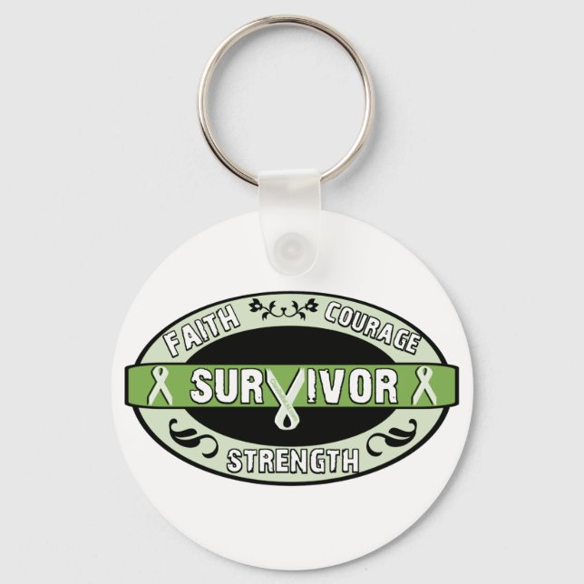 Cancer Survivor Green Keychain (Front)