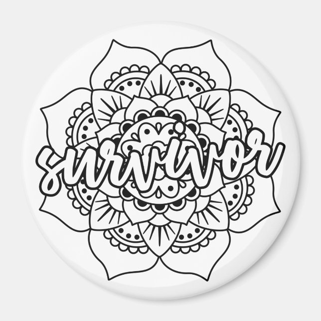 Cancer Survivor Mandala Magnet (Front)