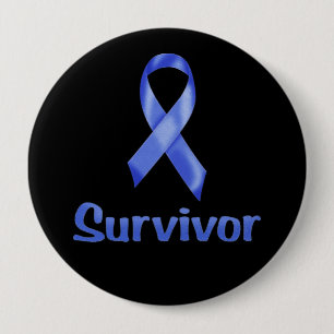 Cancer Survivor Navy 4 Inch Round Button