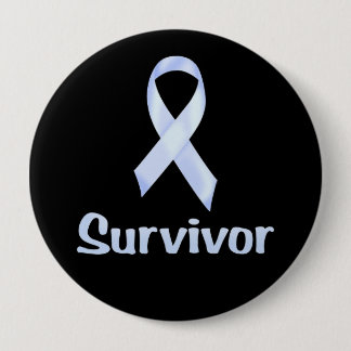 Cancer Survivor Pale Blue 4 Inch Round Button