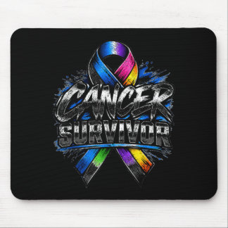 Cancer Survivor Strong Awareness Ribbon Shirt Mouse Pad