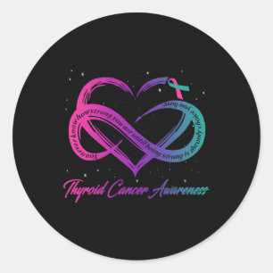 Cancer Survivor Support Thyroid Cancer Warrior  Classic Round Sticker
