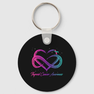 Cancer Survivor Support Thyroid Cancer Warrior  Keychain