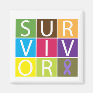 Cancer Survivor Tile Hodgkin's Lymphoma Magnet