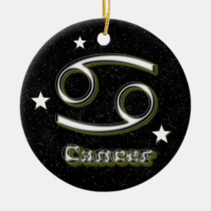 Cancer symbol ceramic ornament