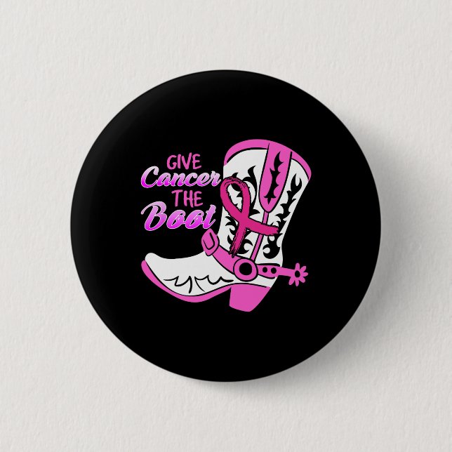 Cancer The Boot  2 Inch Round Button (Front)