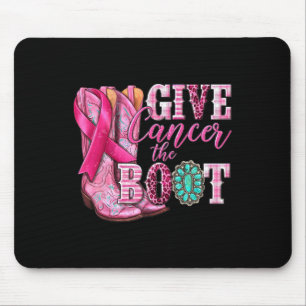Cancer The Boot Cowgirl Breast Cancer Pink Ribbon Mouse Pad