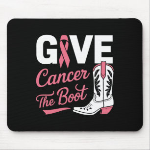 Cancer The Boot Cowgirl Breast Cancer Pink Ribbon Mouse Pad
