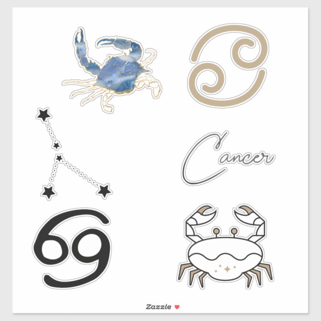 Cancer the crab astrology birthday zodiac gold (Sheet)