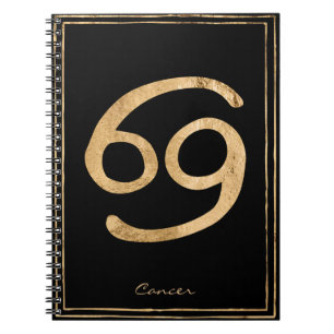 Cancer the crab hammered gold stylized astrology  notebook