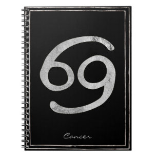 Cancer the crab hammered silver stylized astrology notebook