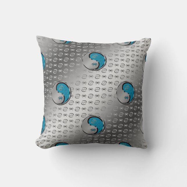 Cancer the Crab Throw Pillow (Front)