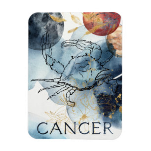 Cancer the crab zodiac astrology birthday blue magnet