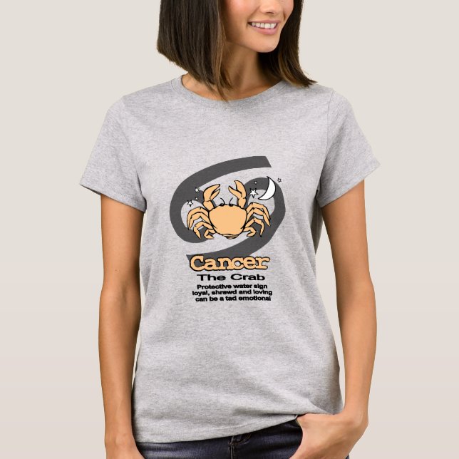 Cancer "The Crab" zodiac astrology red t-shirt (Front)