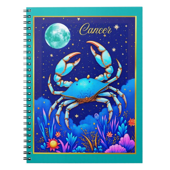 Cancer the Crab Zodiac Sign Notebook (Front)