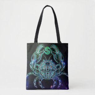 cancer the crab zodiac tote bag