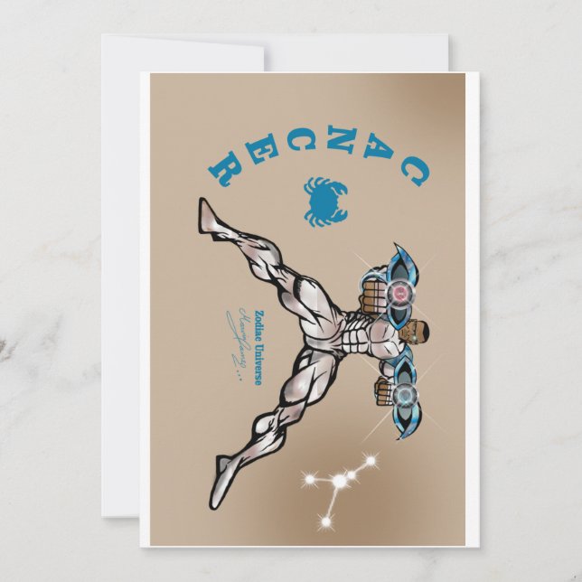Cancer Theme birthday invitation. Invitation (Front)