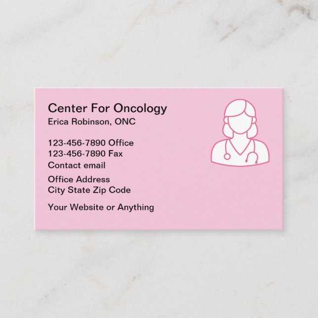 Cancer Theme Oncologist Business Cards (Front)
