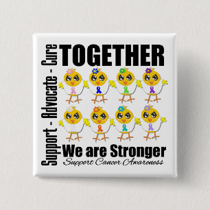 Cancer - Together We Are Stronger 2 Inch Square Button