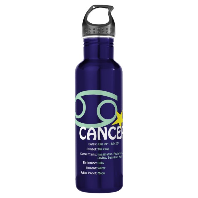 Cancer Traits Water Bottle (Front)