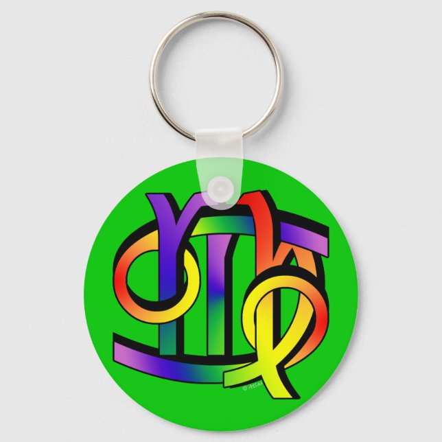 Cancer & Virgo GLBT Keychain (Front)
