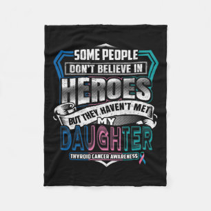Cancer Warrior I Wear Blue Pink Teal For My Daught Fleece Blanket