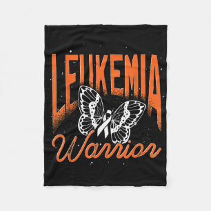 Cancer Warrior Orange Ribbon Butterfly Leukaemia A Fleece Blanket