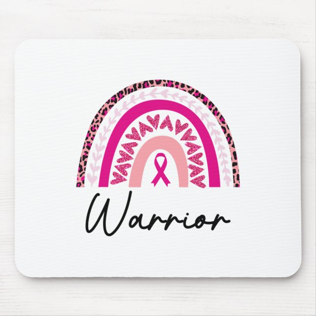 Cancer Warrior Pink Breast Cancer Awareness Rainbo Mouse Pad (Front)